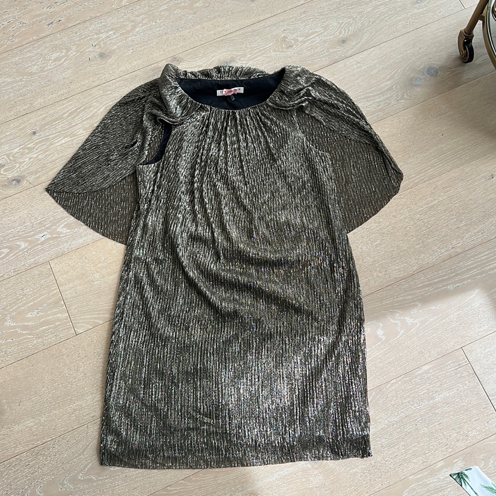 Trina Turk gold cape mini dress